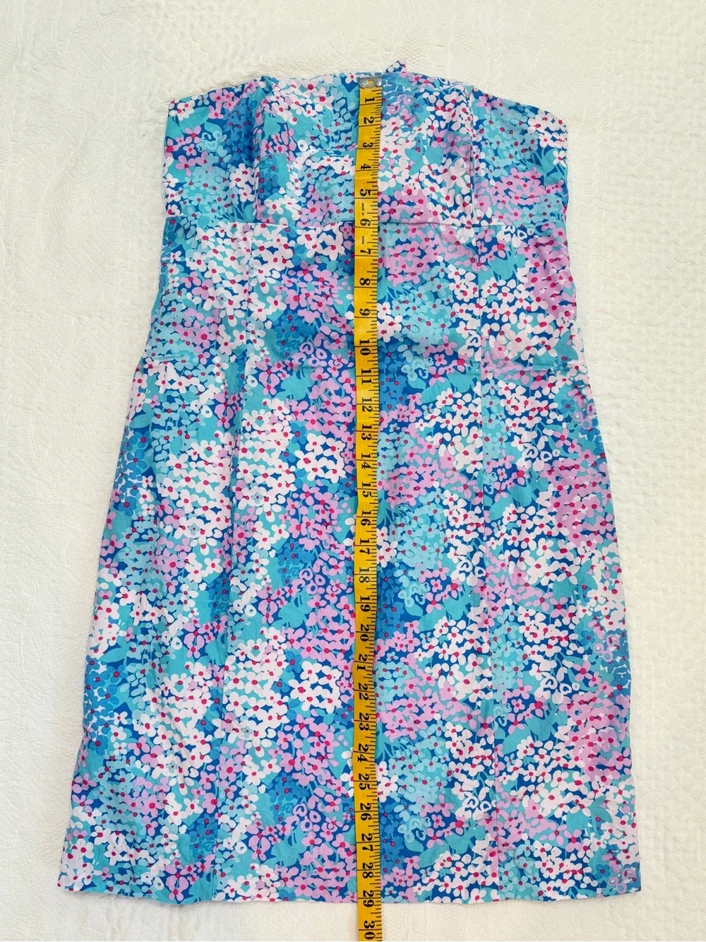 Lilly Pulitzer Franco Short Strapless Tie Back Dress Dot Dot Hop Blue & Purple 6 - Picture 6 of 7